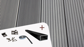 TitanWood Kit complet - structure rainurée gris solide