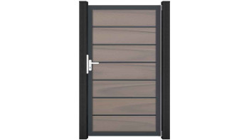 planeo Gardence Deluxe - Porte universelle composite Bi-Color avec cadre aluminium Anthracite 180x150x4cm