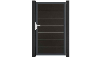 planeo Gardence Deluxe - Porte universelle composite Noir avec cadre aluminium Anthracite 180x150x4cm