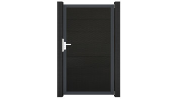 planeo Gardence Strong XL - Porte universelle composite Noir avec cadre aluminium Anthracite 180x100x4cm