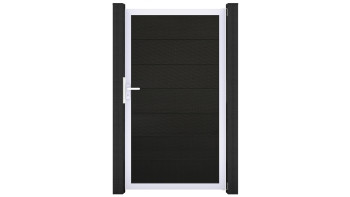 planeo Gardence Strong XL - Porte universelle composite Noir avec cadre aluminium argent 180x100x4cm