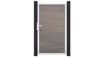 planeo Gardence Strong XL - Porte universelle composite Bi-Color avec cadre aluminium argent 180x100x4cm