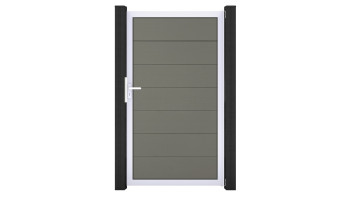 planeo Gardence Strong XL - Porte universelle composite Gris avec cadre en aluminium argente 180x150