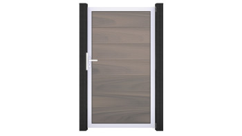 planeo Gardence Strong XL - Porte universelle composite Bi-Color avec cadre en aluminium argente 180x150x4cm