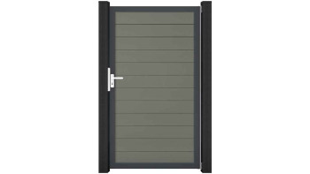 planeo Gardence Strong - Porte composite universelle 2 vantaux Gris avec cadre aluminium Anthracite 100x180x4cm