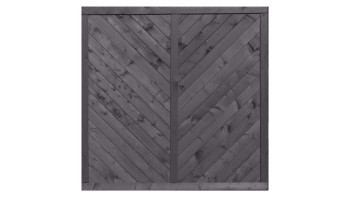 planeo TerraWood - PRIME Clôture en planches profilées aspect arête de poisson gris foncé pin 180 x 180 cm