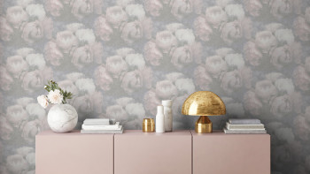 Papier peint en vinyle New Walls Romantic Dream Livingwalls Vintage White Grey Pink 923