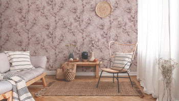 Papier peint en vinyle Nouveaux murs Murs Cosy & Relax Livingwalls Vintage Pink White Cream 204