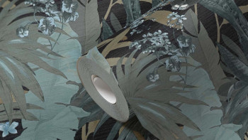 Papier peint vinyle Desert Lodge Fleurs & Nature Rétro Turquoise 222