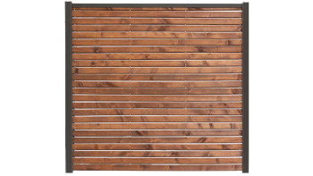 planeo TerraWood - DESIGNO Jeu de clôtures à emboîter pin brun 180 x 173 cm