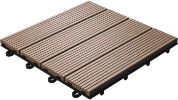 planeo carrelage terrasse composite - brun 30x30 cm - 6 pcs.