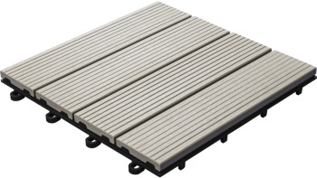 planeo carreau terrasse composite - gris 30x30 cm - 6 pcs.