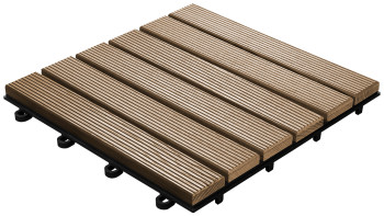 planeo carreau de terrasse en bois - Thermo frêne - 6 lattes striées