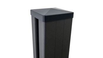 planeo Gardence Metallic - Poteau en aluminium pour chevillage Anthracite DB703 7x7x100cm incl. capuchon