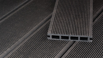 planeo ECO-Line Lame de terrasse WPC alvéolaire gris foncé - lisse/à rainures