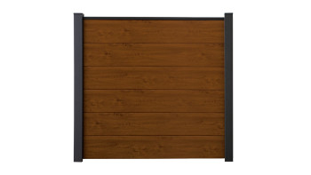 planeo Basic - clôture à composer PVC carré chêne doré 180 x 180 cm