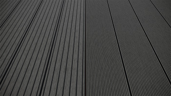 planeo LineWood Lame de terrasse WPC massif - gris foncé 3m rainuré/cannelé