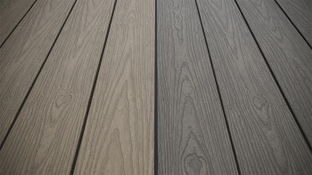 planeo CoEXWood Lame de terrasse WPC massif enrobé - gris/ciment 3m structuré