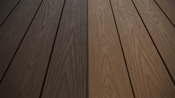 planeo CoEXWood Lame de terrasse WPC massif enrobé - brun clair/brun foncé 3m structuré