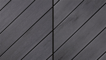Planche de terrasse planeo WPC - Ambiento gris basalte légèrement brossé/finement strié