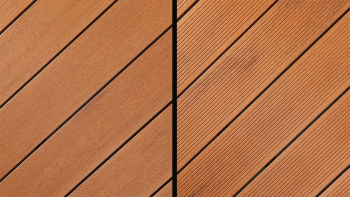 Planche de terrasse planeo WPC - Ambiento brun ambré légèrement brossé/finement strié
