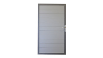 planeo Alumino - Porte universelle gris argenté avec cadre en aluminium anthracite