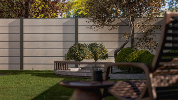 planeo Gardence Deluxe - Clôture composite Premium Bi-Color Blanc
