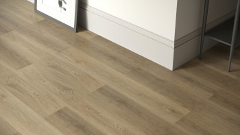 planeo Vinyle à clic rigide - SMARTline Light Grey Oak | Isolation phonique intégrée (NF-SL-584)