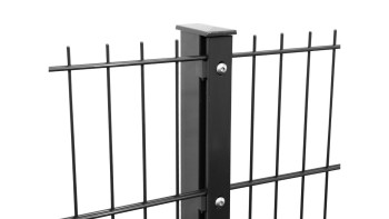 Poteau de clôture de type F anthracite pour clôture à double maille - hauteur de la clôture 630 mm