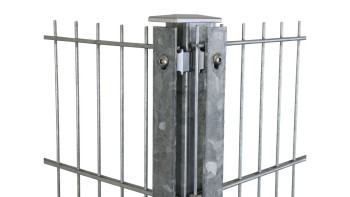Poteaux d'angle de type F galvanisés à chaud pour clôture à double maille - Hauteur de la clôture 2030 mm