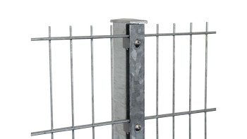 Poteaux de clôture de type F Galvanisés à chaud pour clôture à double maille - Hauteur de la clôture 2030 mm