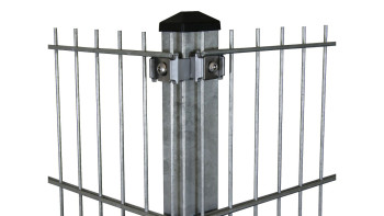 Poteaux d'angle de type P galvanisés à chaud pour clôture à double maille - Hauteur de la clôture 2030 mm