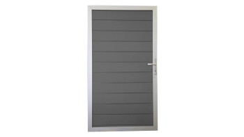 planeo Gardence Strong - Porte composite universelle Gris pierre avec cadre aluminium