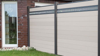 planeo Solid - Panneau de conception de clôture de jardin Alu15 BiColor White