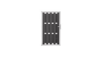 planeo Gardence Premade - Porte composite DIN gauche Anthracite 100 x 180 x 4,0cm - cadre argenté