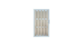 planeo Gardence Premade - Porte composite DIN gauche BiColor Sable 100 x 180 x 4,0cm - cadre argenté