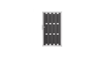 planeo Gardence Premade - Porte composite DIN droite Anthracite 100 x 180 x 4,0cm - cadre argenté