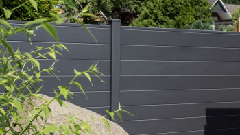 planeo Gardence Metallic - Clôture aluminium Carré Gris Anthracite DB 703