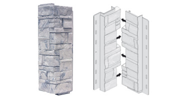 planeo coins de façade Novistone DS Pierre de stratification CC Grigio - 406 x 149 mm