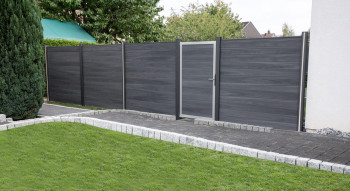 planeo Solid - clôture de jardin carré pierre gris 