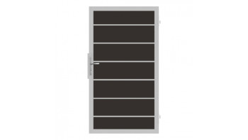 planeo Gardence Deluxe - Porte universelle composite gris Anthracite avec cadre aluminium argent