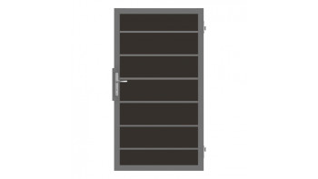 planeo Gardence Deluxe - Porte universelle composite gris Anthracite avec cadre en aluminium Anthracite