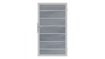 planeo Gardence Deluxe - Porte universelle composite pierre Gris avec cadre aluminium