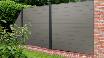 planeo Solid - clôture composite carré gris