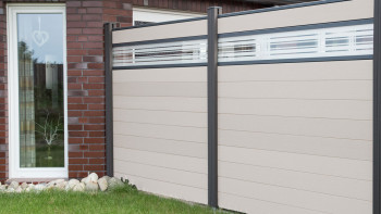 planeo Solid - Panneau design pour clôture de jardin Verre30 BiColor Blanc