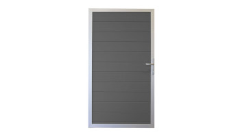 planeo Gardence Metallic - Porte aluminium universelle gris Anthracite avec cadre en aluminium