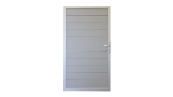 planeo Gardence Metallic - Porte aluminium universelle gris argenté avec cadre en aluminium