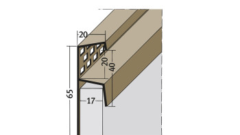 planeo profilé d'aération de gouttière - TL 65x17mm logement 5000mm longueur blanc