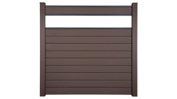 planeo Gardence Strong - Clôture à emboîter BPC verre satiné Terra 180 x 180 cm