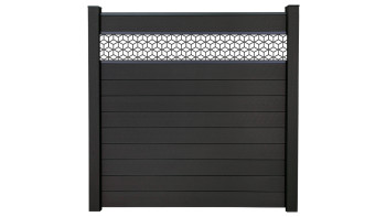 planeo Gardence Strong - Clôture à emboîter BPC Cube gris anthracite 180 x 180 cm